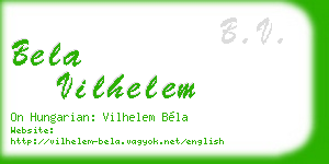 bela vilhelem business card