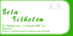 bela vilhelem business card